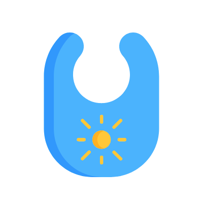 Baby Bib, Animated Icon, Flat