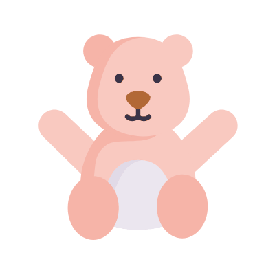 Teddy Bear, Animated Icon, Flat