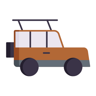 Jeep Safari, Animated Icon, Flat