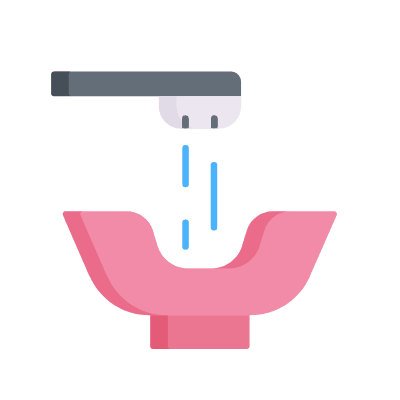 Hair Washing, Animated Icon, Flat