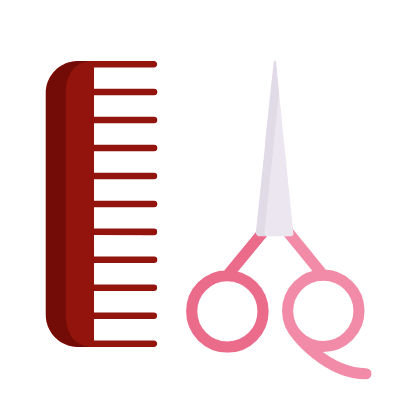 Scissors Comb, Animated Icon, Flat