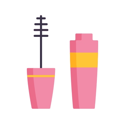 Mascara Eyelash, Animated Icon, Flat