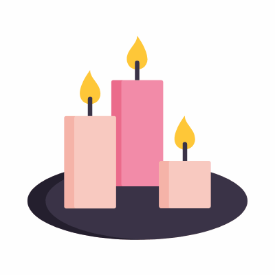 Spa Candle, Animated Icon, Flat