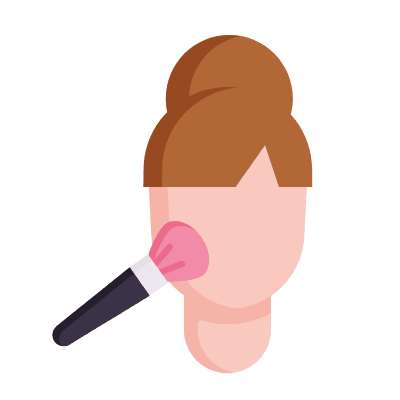 Powder Makeup, Animated Icon, Flat