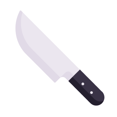 Chef's Knife, Animated Icon, Flat