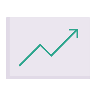 Arrow Growth, Animated Icon, Flat