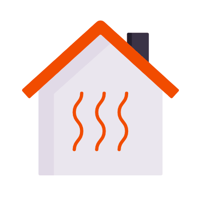 Home Heating, Animated Icon, Flat