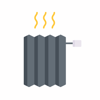 Heating Radiator, Animated Icon, Flat