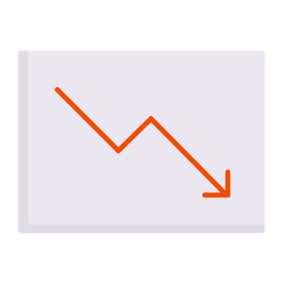 Arrow Decrease, Animated Icon, Flat