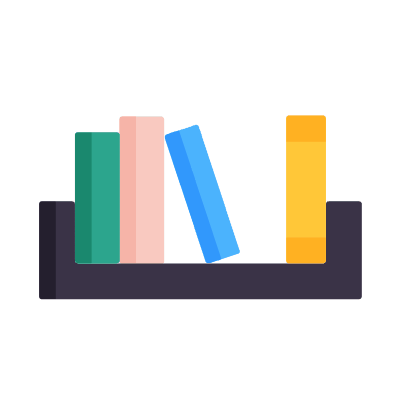Bookshelf, Animated Icon, Flat