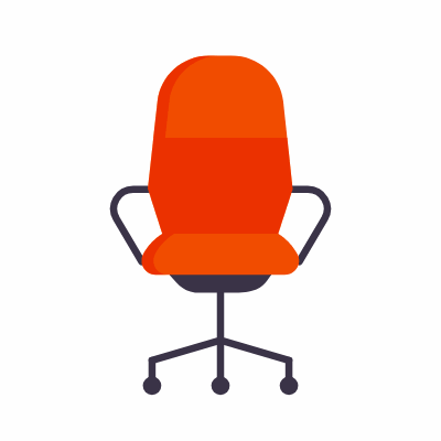 Office Chair, Animated Icon, Flat