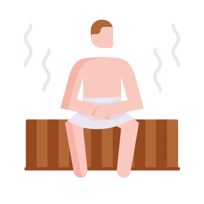 Sauna, Animated Icon, Flat