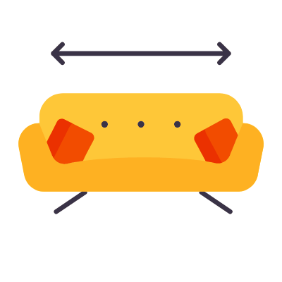 Sofa Size, Animated Icon, Flat