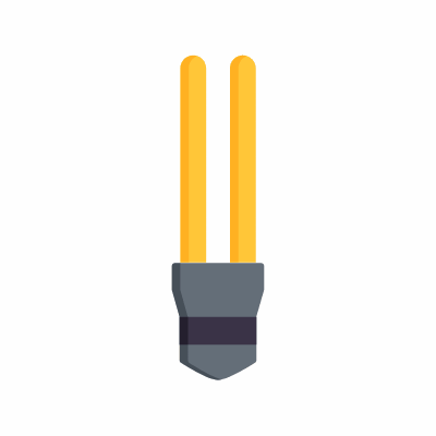Twin Tube Bulb, Animated Icon, Flat