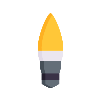 Candle Bulb, Animated Icon, Flat