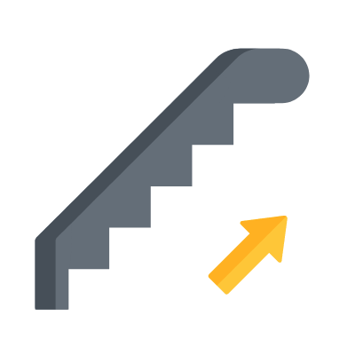 Stairs, Animated Icon, Flat