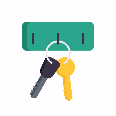 Key Holder, Animated Icon, Flat