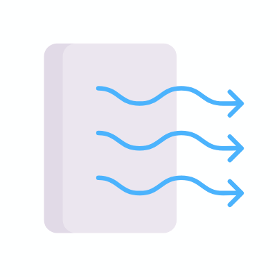 Air Movement, Animated Icon, Flat