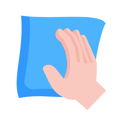 Hand Wiping, Animated Icon, Flat