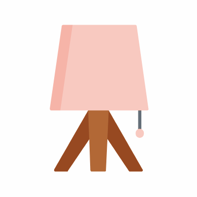 Table Lamp, Animated Icon, Flat