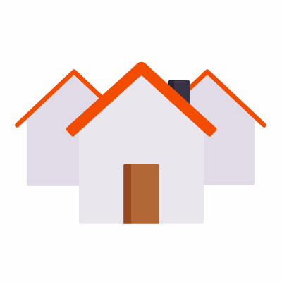 Houses, Animated Icon, Flat