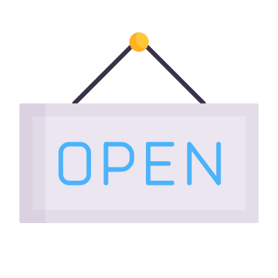 Open Sign, Animated Icon, Flat