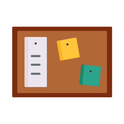 Notice Board, Animated Icon, Flat
