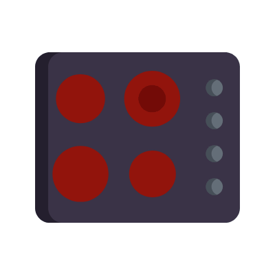 Electric Stove, Animated Icon, Flat
