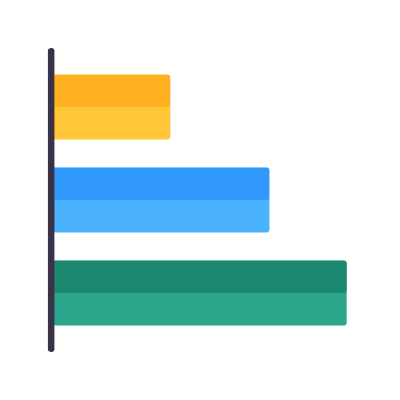 Bar Chart Horizontal Grow, Animated Icon, Flat