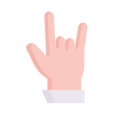 Hand Love you, Animated Icon, Flat
