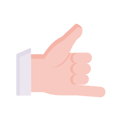 Hand Call Me, Animated Icon, Flat