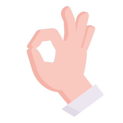 Hand Ok, Animated Icon, Flat