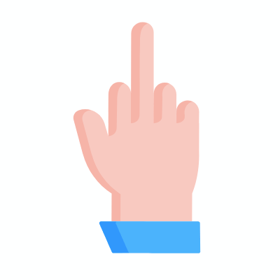Middle Finger, Animated Icon, Flat