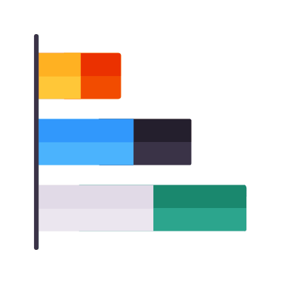 Bar Chart Stacked Grow, Animated Icon, Flat