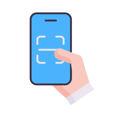 Smartphone QR Code, Animated Icon, Flat