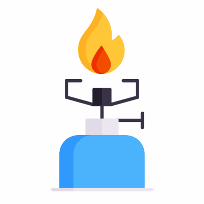 Camping Gas, Animated Icon, Flat