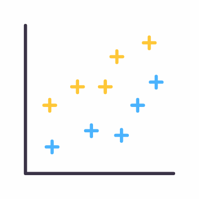 Scatter Plot, Animated Icon, Flat