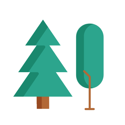 Trees, Animated Icon, Flat