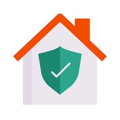 Home Shield, Animated Icon, Flat