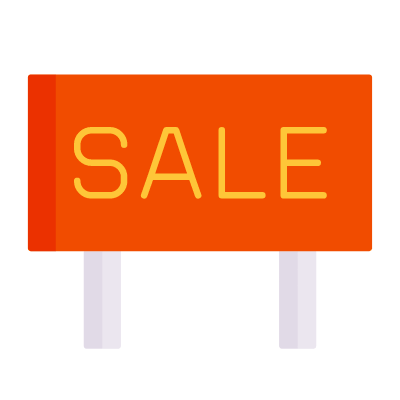 Sale Sign, Animated Icon, Flat
