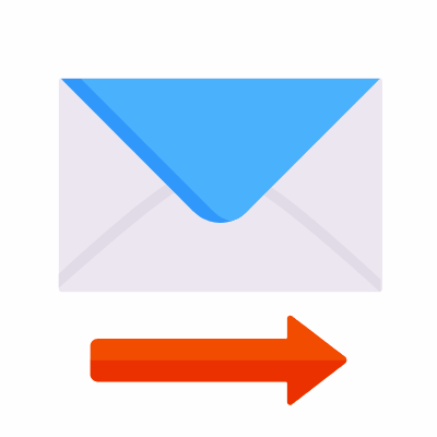 Envelope Right, Animated Icon, Flat