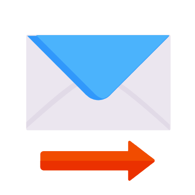 Envelope Right, Animated Icon, Flat