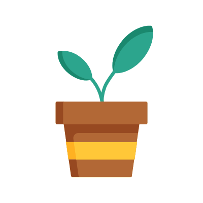 Plant Pot, Animated Icon, Flat
