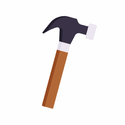 Hammer, Animated Icon, Flat