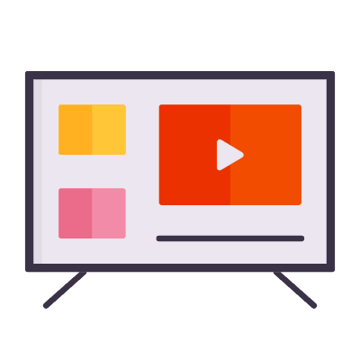 Smart TV, Animated Icon, Flat
