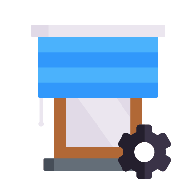 Shutters Settings, Animated Icon, Flat