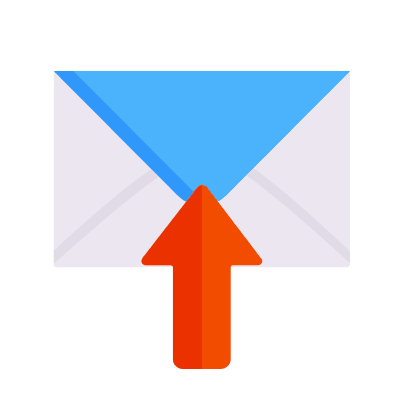 Envelope Up, Animated Icon, Flat