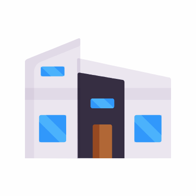 Mansion, Animated Icon, Flat