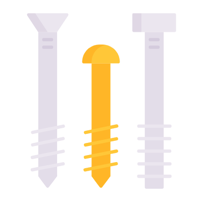 Screw, Animated Icon, Flat