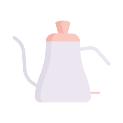 Gooseneck Kettle, Animated Icon, Flat